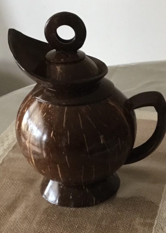 Handmade Coconut Shells Wooden Tea Pot(Large)