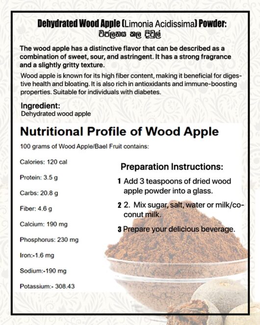 Dehydrated Wood Apple (Limonia Acidissima) Powder - Image 2